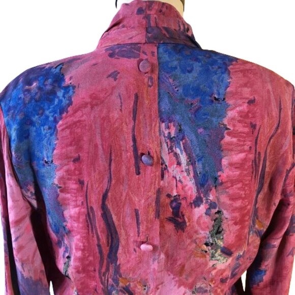 Ports International vintage pink back buttons V neck tunic top shirt - Picture 6 of 16